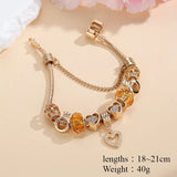 DAIIIBABYYY  -  Korean Delicate Small Crown Heart Cubic Zirconia Tandem Bracelet Women's Elegant Charm Jewelry Accessories Birthday Party Gifts