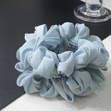 Daiiibabyyy  1PC Light Blue Chiffon Hair Scrunchies Set, Soft And Elegant Hair Ties, Fashionable Hair Accessories For Women
