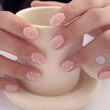 Daiiibabyyy  24Pcs French White Gradient Almond Press on Nails Flower Pattern False Nails with 3D Rhinestone Design Fake Nail Art