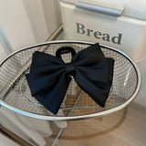 DAIIIBABYYY  -  Large Double sided Bow Clasp Clip Korean Fashion Hair Crab  Satin  Hair Shark Clip Back Head Spoon Hair Clip