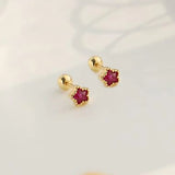 Daiiibabyyy  Mini Colorful Heart Ear Cartilage Piercing Lobe Stud Earring for Women Y2k Accessories Tragus Rook Helix Flat Ear Jewelry KAE312