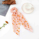 Daiiibabyyy  Fashion Dots Scrunchies Long Hair Rope Korean Hair Ties for Women Ponytail Scarf Sweet Elastic Hair Band Hair Accessories