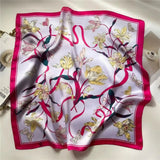 DAIIIBABYYY  -  New Silk Square Scarf Women Luxury Floral Print Kerchief Soft Satin Hairband Hands Bag Ribbon Foulard Hijab Neckerchief Headband