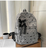 Daiiibabyyy  Preppy Style Bow Plaid Print Mochila Sweet Large Capacity Mochilas Mujer Portable Travel Backpack Student Bag School Bags