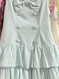 DAIIIBABYYY  -  Japanese Plaid Sweet Cute Dresses Harajuku Mini Love Button Sleeveless Vestidos Y2k Aesthetic Women Ruffled Pleated Fairy Dress