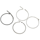 Daiiibabyyy  4 Pcs Set Retro Sliver Color Stainless Steel Chain Bracelet for Men Women Couple Simple Personality Jewelry Accessories Gifts