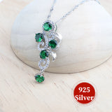 Daiiibabyyy 925 Sterling Silver Bridal Jewelry Sets For Women Green Zircon Stones Bracelets Earrings Rings Pendant Wedding Necklace Set