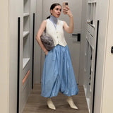 Daiiibabyyy  Fashion Cotton Hip-hop Lantern Pants Spring and Summer Women Simple Solid Loose Soft Breathable Casual Street Dance Harem Pants