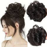 Daiiibabyyy  Synthetic Hair Bun Chignon With Claw Clip Messy Curly Ponytail Hair Extension Heat Resistant Hair For Elegant Women Daily Use