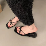 Daiiibabyyy 2024 Red Summer Women Slippers Fashion Women's Narrow Band Flat Flip Flop Shoes Ladies Casual Outdoor Beach Slides Sandalias Muj