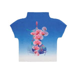 Daiiibabyyy  Women Bodycon T-Shirts Short Sleeve Tie Dye Tees Stretch Crop Tops Goblin Core 2000s Coquette Gyaru Aesthetic Kpop Kawaii Summe