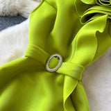 DAIIIBABYYY  -  Sexy o neck Three-dimensional flower sleeveless Dress Chic Elegant Vestidos Vintage party Women Fashion pencil dresses