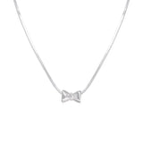 Daiiibabyyy Korean Fashion Bow Knot Snake Bone Chain Necklace for Women Charm Aesthetics Sweet Cool Clavicle Choker Luxury Trendy Jewelry