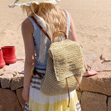 Daiiibabyyy  Backpack, Korean Version Woven Bag, Versatile Backpack, Single Shoulder Dual-Use Bag, Beach Bag, Large Capacity Woven Backpack