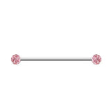 DAIIIBABYYY  -  1PC Industrial Piercing Barbells Jewelry Stainless Steel CZ Heart Ball Pearl Cartilage Helix Earring Body Piercing for Women Men