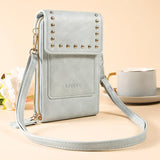 Daiiibabyyy  Small Brand Phone Shoulder Bags for Women Fashion Mini Crossbody Bag  PU Leather Lady Wallet Money Pocket Girls Mini Phone Bag