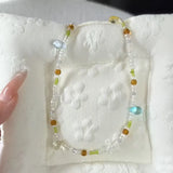 Daiiibabyyy  Vintage Bohemian Style Woven Rice Beads Beaded Necklace Women's Fashion Simple Design Holiday Party Accessories Gift