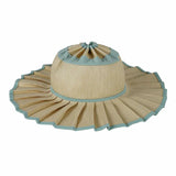 Daiiibabyyy  Plaid Print Ruffle Wide Brim Bucket Hat Foldable Sun Protection Loose Fit Summer Women Straw Hat Casual Chic Lady Sombrero