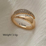 DAIIIBABYYY  -  Korean Fashion Irregular Symmetrical Open Ring Set with Cubic Zirconia Jewellery Women's Elegant Glamour Party Accessories