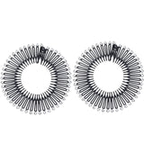 Daiiibabyyy  2pcs Rhinestone Plastic Full Circle Stretch Diamond Flexible Comb Teeth Headband Hair Band Clip Face Wash Fixed Hair Accessories