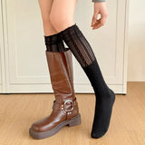 DAIIIBABYYY  -  Ballet Style Lace Leggings Mesh Leg Warmers Women Girls Kawaii Lolita Socks Boot Cuffs Summer Thin Socks Knitted Sleeve Cover