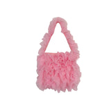 Daiiibabyyy  Nice Bag Sweet Girlish Style Lace Pleated Bag Lace Hand Held Underarm Single Shoulder Bag Kawaii Crossbody Bags White Small Bag