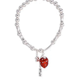 Daiiibabyyy 925 Sterling Silver Strawberry Tassel Bracelets for Women Girl Irregular Versatile Creative Jewelry Gift Dropshipping