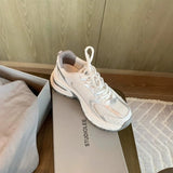 DAIIIBABYYY   -  Super fire leather thick sole increase daddy shoes spring/summer new mesh breathable running shoes women's casual sports sh