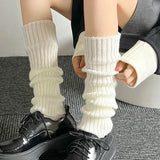 DAIIIBABYYY  -  40cm Women's Autumn Long Socks Knitted Foot Cover Leg Warmers Y2K Winter Protector Stocking Legging Non-Slip Home Ladies Socks