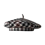 Daiiibabyyy  Autumn Winter British Color Plaid Flying Saucer Hat for Women Autumn Style Versatile Retro Checked Beret Fashion Painter Cap