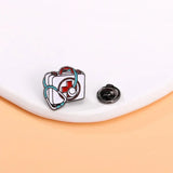 Daiiibabyyy  Cartoon Cute Brooches for Nurses Doctors Metal Cute Heart Funny Decorative Pin Hospital Theme Brooches Fashion Jewelry