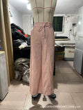 Daiiibabyyy  Women's Pants High Waist Drawstring Trousers Cropped Multi Pocket Wide Leg Pants Pink Black Straight Cut Floor Length Pants
