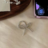 Daiiibabyyy  Bow Glass Bead Ring Fashionable Y2K Sweet Exquisite Transparent Bead Three-Layer Design Ring Daily Party Wedding Jewelry Gifts