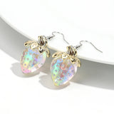 Daiiibabyyy  Boho Acrylic Colorful Transparent Strawberry Dangle Earrings for Women Fashion Resin Shiny Fruit Pendant Earring Lovely Jewelry