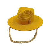 Daiiibabyyy  Summer straw hat 100% paper green ladies summer beach sun protection flat top straw hat шляпа женская летняя