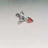 DAIIIBABYYY  -  1PC Heart CZ Devil Helix Piercing Cartilage Babell Wine red Zirconia Flat Piercing Earing Body Piercing Jewelry for Women 0.8mm
