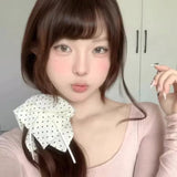 Daiiibabyyy 2024 New Korean Fashion Hair Accessories Square Bow Intestine Ribbon Hair Loop Large Elastic Hair Rope for Women Girl Scarf