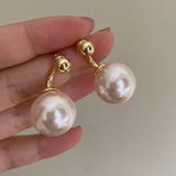 Daiiibabyyy  New Design Features Front and Rear Contrasting Round Bead Pendants Earrings For Women Unusual Jewelry Accessories For Girls