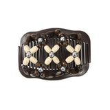 Daiiibabyyy  Wooden Bead Magic Hair Comb Elastic Rope Disc Hair Clip Quick Bun Maker for Women Vintage Hair Styling Tool