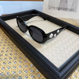 Daiiibabyyy  New Retro Camellia Oval Sunglasses for Women UV400 Protection Sun Glasses Outdoor Elegant Vintage Eyewear Gafas De Sol Mujer