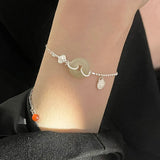 Daiiibabyyy Gold Color For Women's Hetian Jade Bracelet Leaves Double Layer Jewelry Girls Gifts Dropshipping