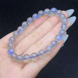 DAIIIBABYYY  -  8MM Natural Gray Moon Stone Bracelet Gemstone Crystal Jewelry For Women Healing Bohemia Holiday Gift 1pcs