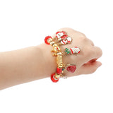 DAIIIBABYYY  -  New Design Charm Bracelet Christmas Santa Claus Crystal Beads Bracelet For Women Girl Korean Sweet Cute Jewelry Xmas Gifts