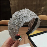 DAIIIBABYYY  -  Fashion Women Lace Hairbands Wide Hair Hoop No-slip Lady Flower Hollow Headbands with Teeth Elegant Female Hair Accessories