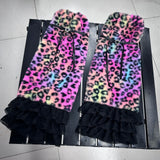 Daiiibabyyy  Winter Y2K Gothic Punk Subculture Colourful Leopard Print Warm Leggings Shibuya Hot Girl Retro Trend Dazzle Straps Leggings