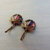 Daiiibabyyy  New Boho Vintage Crystal Dragonfly Earrings for Women Fashion Metal Carving Pattern Inlaid Moonstone Animal Earring Jewelry Gift