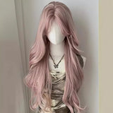 Daiiibabyyy  Summer net red with sweet fashion high quality breathable headgear | pink purple medium large wave long curly hair synthetic wig