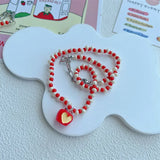 Daiiibabyyy  Bohemian Handmade Beaded Choker Necklace Adjustable Colorful Seashell Surfer Necklaces Beach Crystal Charms for Jewelry Making