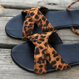 Daiiibabyyy  Female Shoes Plus Size Ankle-wrap Women's Sandals Summer Daily Sandals Women Round Toe Flat with Lace Up Hot Sale Shoes