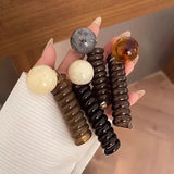 DAIIIBABYYY  -  Cute Braid Rubber Bands for Women Girls Telephone Wire Hair Ties Spiral Spool Headbands Ponytail Girls Hair Accessories